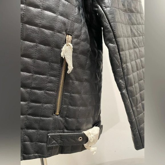 NWOT Pamela McCoy black quilted leather jacket. Size 2x. - Picture 6 of 16